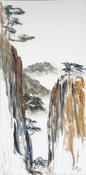 Echange au sommet dans les monts jaunes du Huang Shan