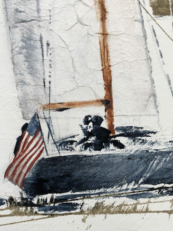 VENDU - Bateau doublant le phare de Whaleback Ledge