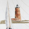 VENDU - Bateau doublant le phare de Whaleback Ledge