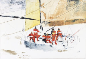 Equipage du voilier Tokio à la manoeuvre